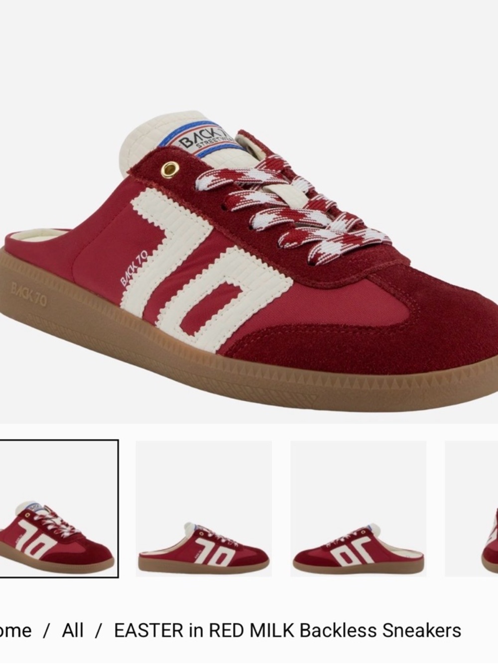 BACKLSS EASTER Backless Sneakers in Red and Milk